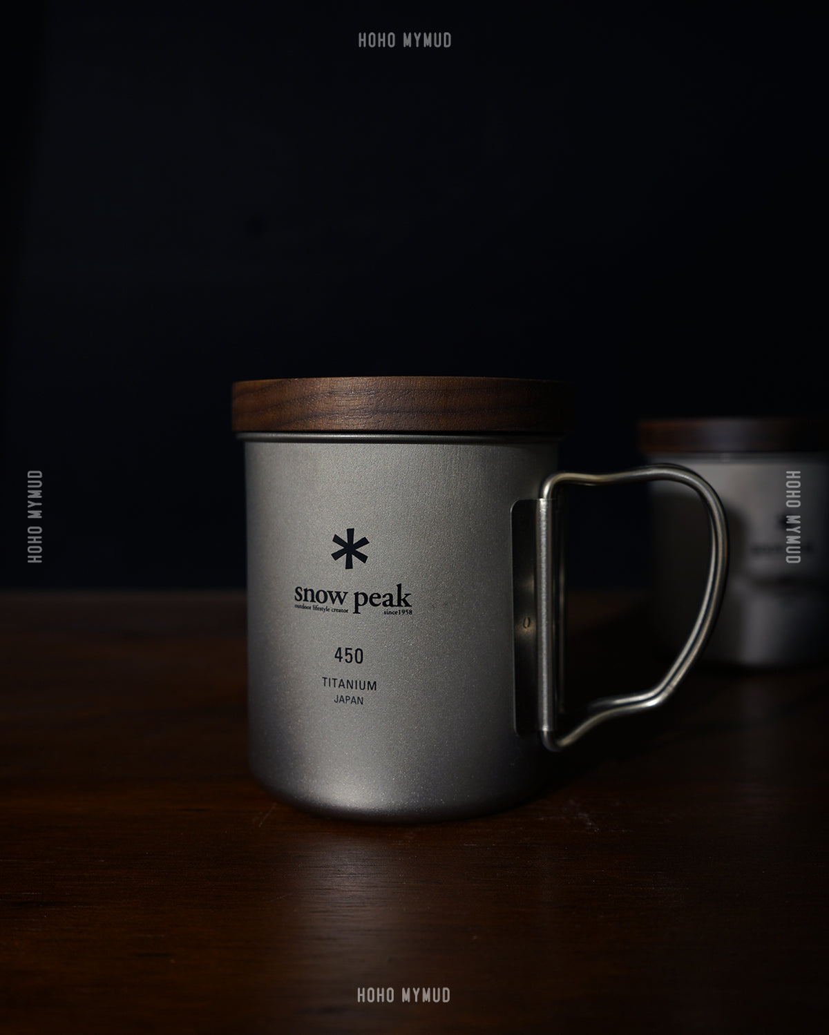 BLACK WALNUT · WOODEN LID FOR SNOW PEAK CUP & MUG 香港製 · 雪峰鈦杯適用 · 黑胡桃木杯蓋