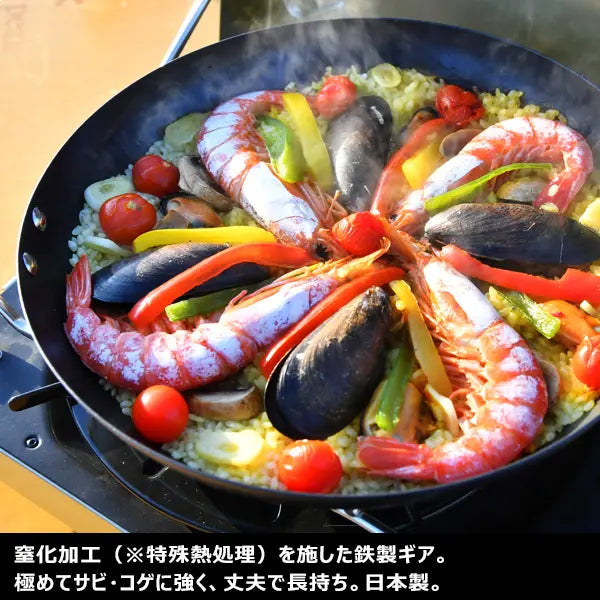 River Light Kiwame SONS COCOpan Gorilla Oven Set / iron pot & frying pan set, 24cm iron pot & 26cm deep iron frying pan & L-handle set