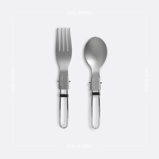 UNIFLAME TITANIUM CUTLERY 日本製 · 超輕鈦金屬 · 環保摺疊便攜餐具