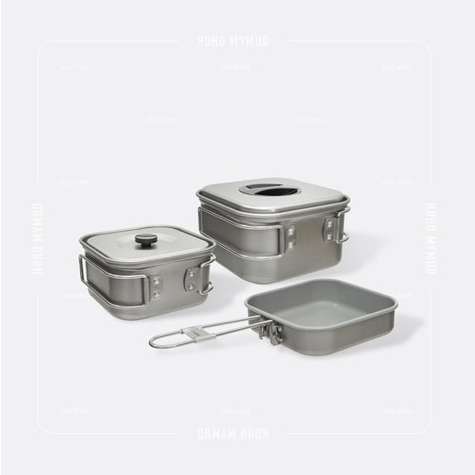 UNIFLAME YAMA COOKER SQUARE 3 日本製 · 輕量 · 煎煮鍋具三件套